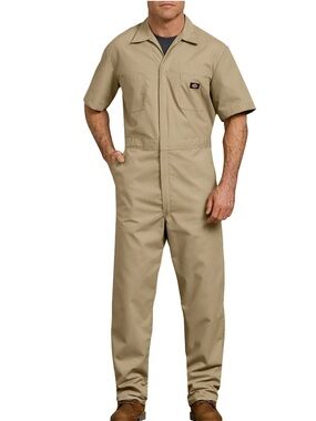 Dickies Khaki-Tan Short-Sleeve Work Coverall